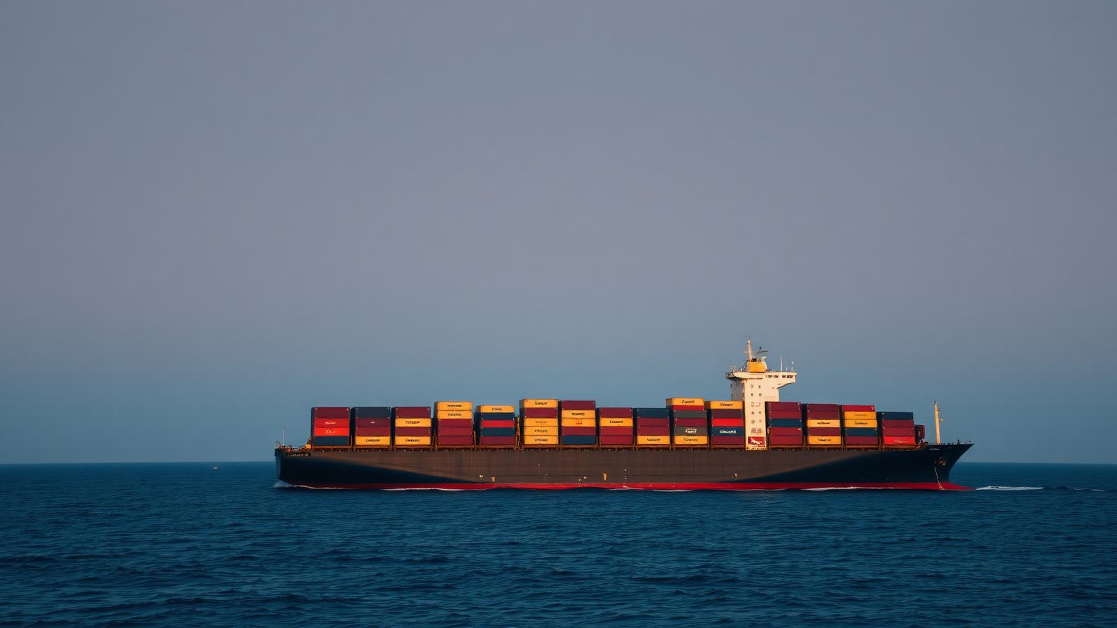 International container ship at sea