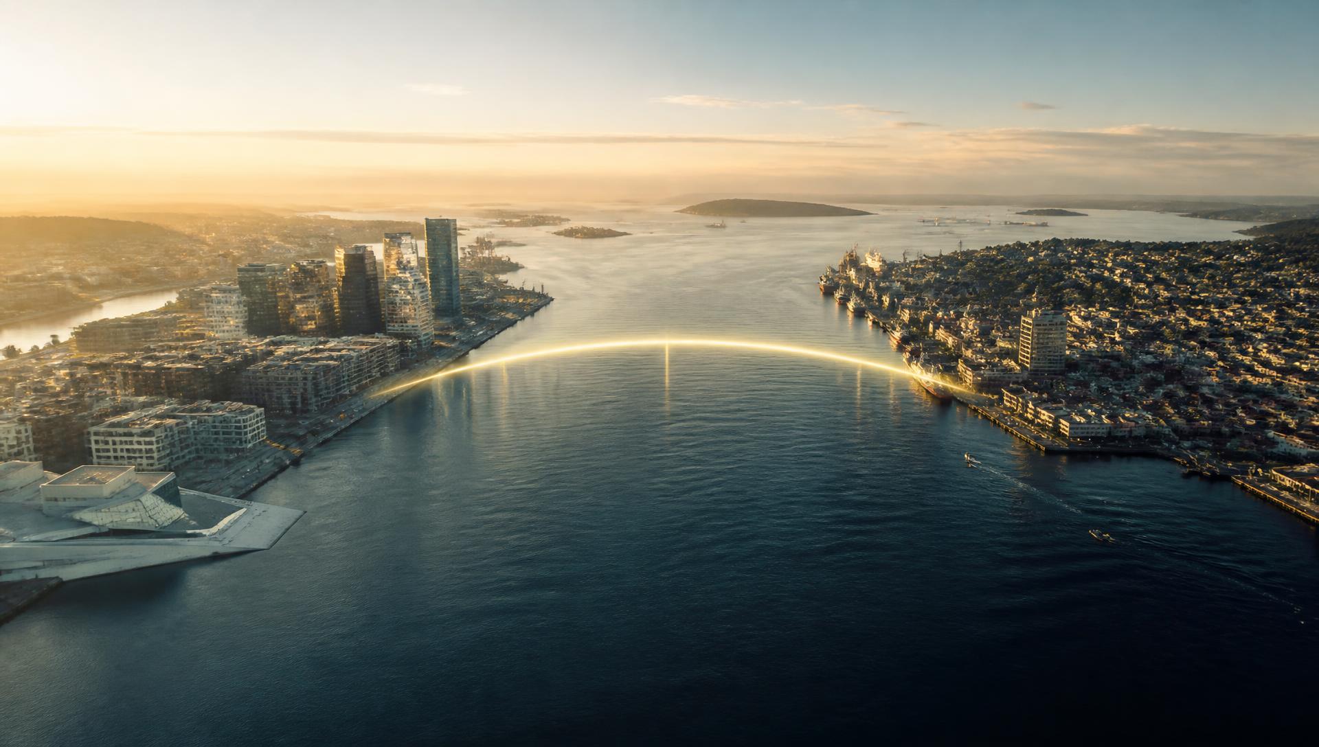Twin city skyline connecting Scandinavia and West Africa